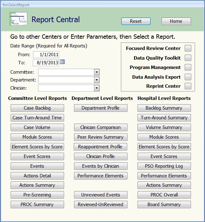 PREP-MS Report Central form